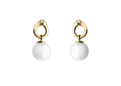 Dual Tone Plated | Pearl Earrings